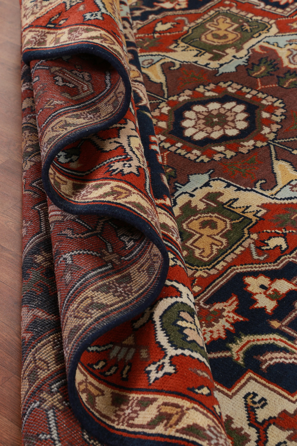 Geometric Heriz Serapi Indian Large Rug 10x14