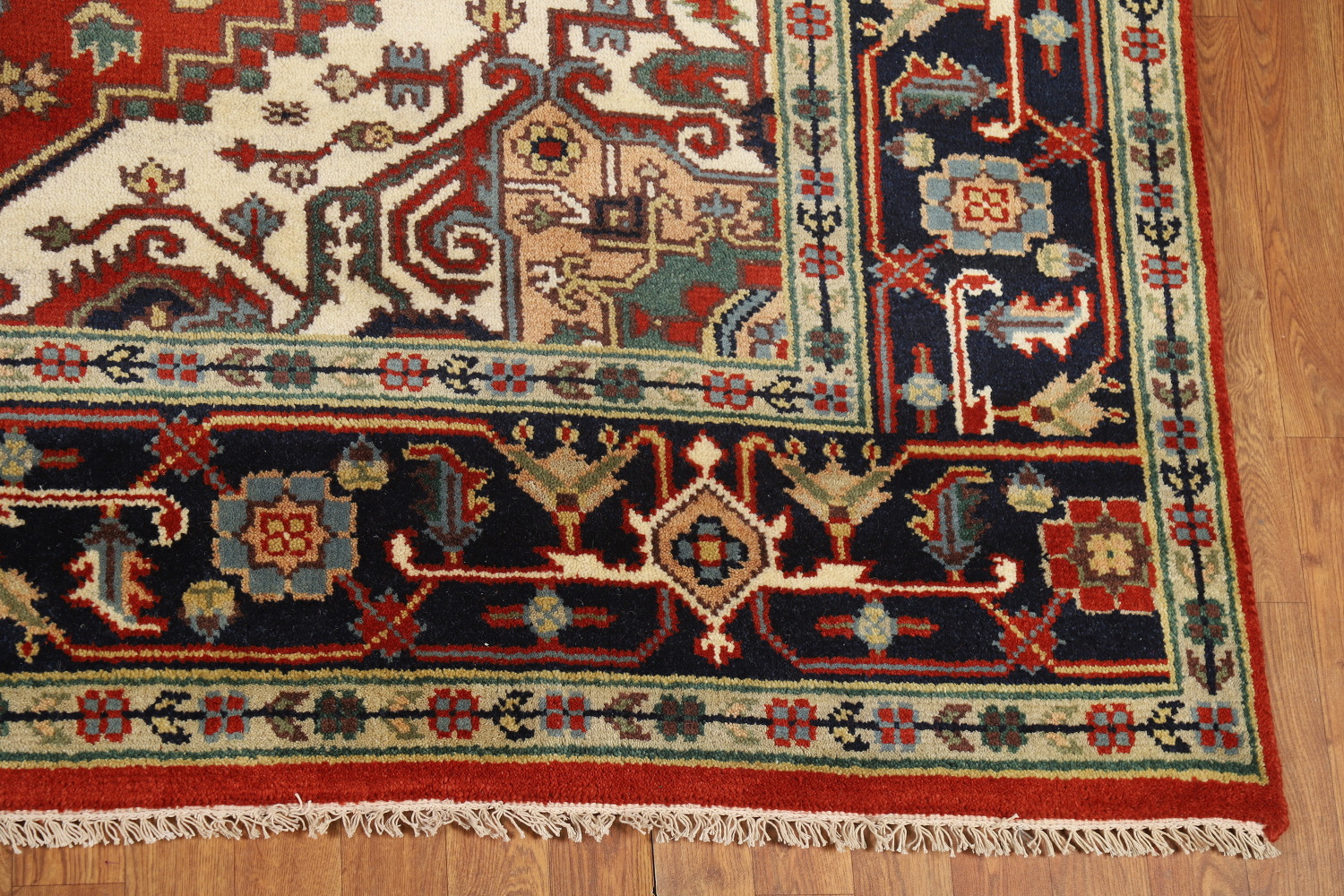 Wool Medallion Heriz Serapi Indian Area Rug 8x10