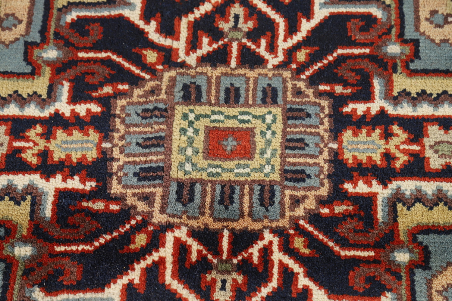 Wool Medallion Heriz Serapi Indian Area Rug 8x10