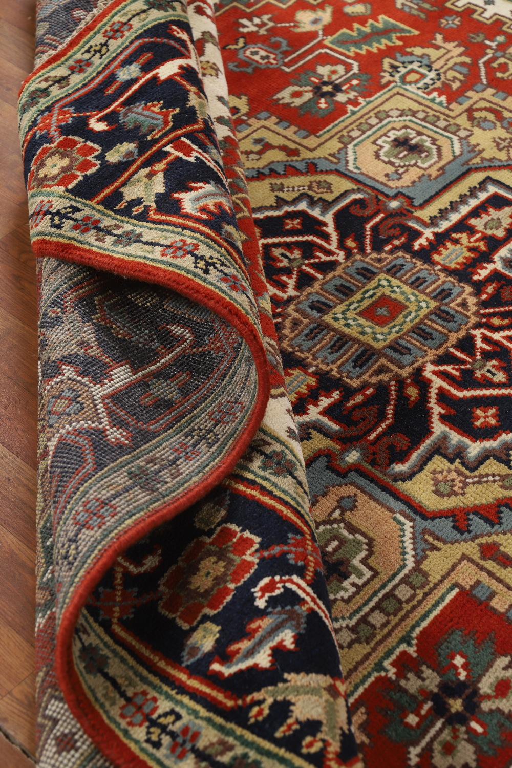 Wool Medallion Heriz Serapi Indian Area Rug 8x10