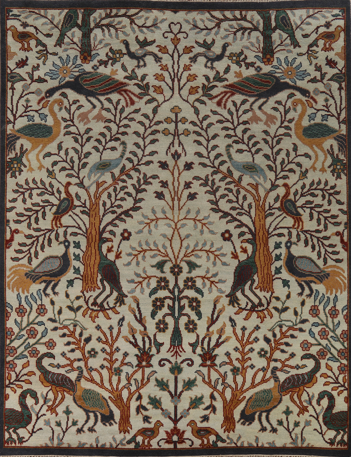 Animals Pictorial Design Ziegler Indian Area Rug 8x10