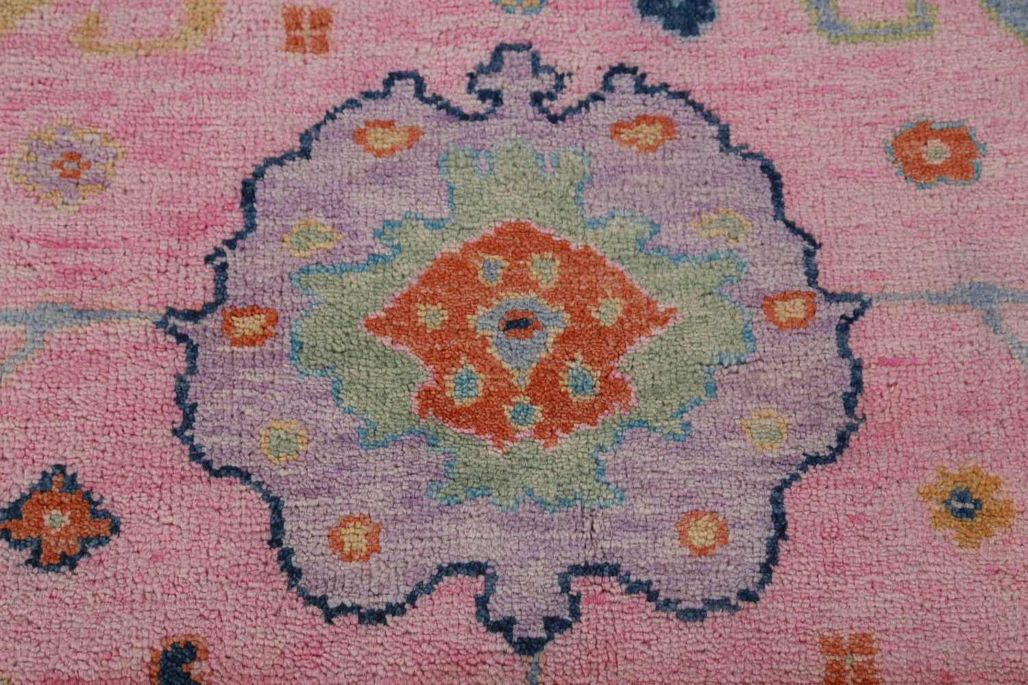 Pink & Blue Floral Oushak Indian Large Rug 8x16