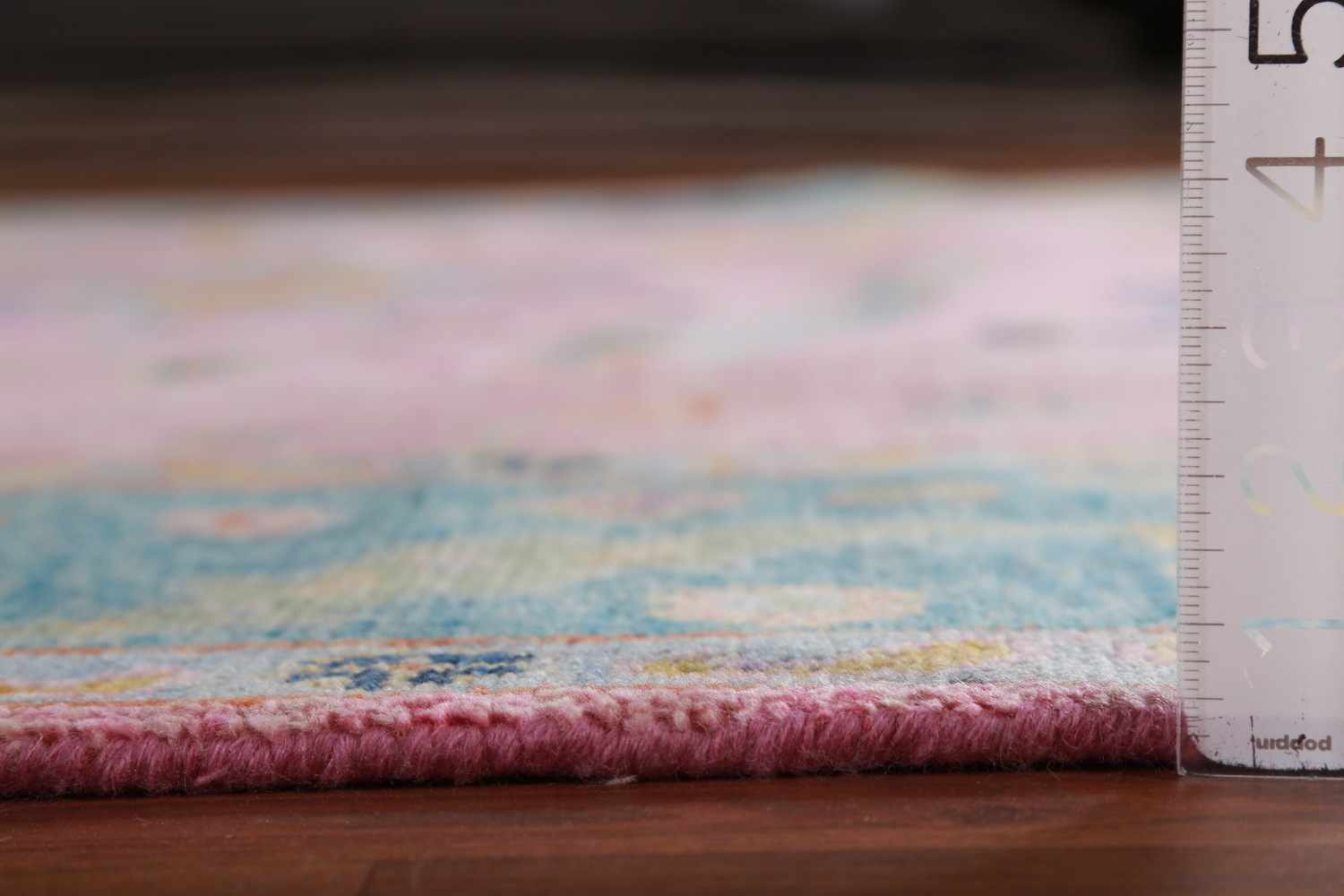 Pink & Blue Floral Oushak Indian Large Rug 8x16