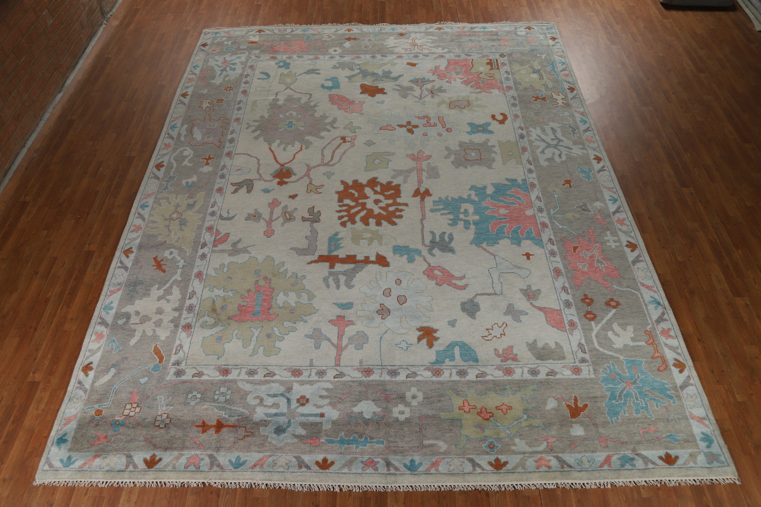 Handmade Floral Oushak Indian Large Rug 12x15
