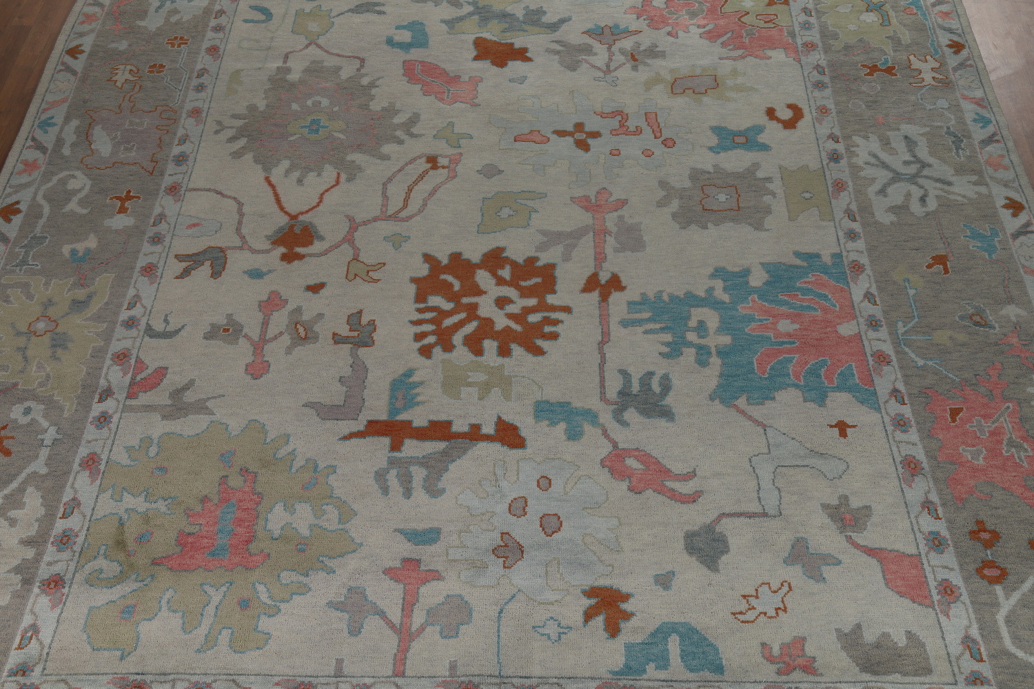 Handmade Floral Oushak Indian Large Rug 12x15