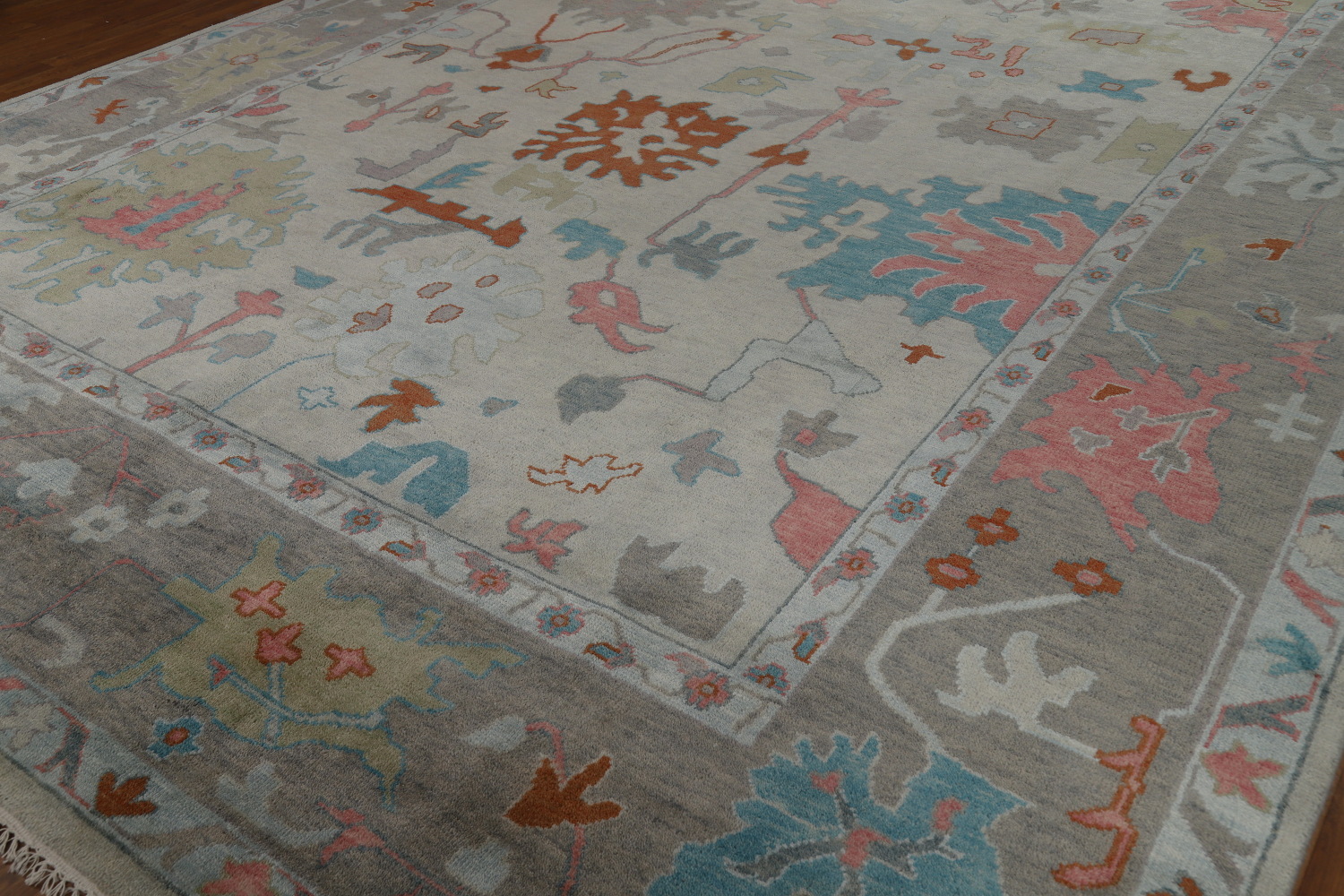 Handmade Floral Oushak Indian Large Rug 12x15