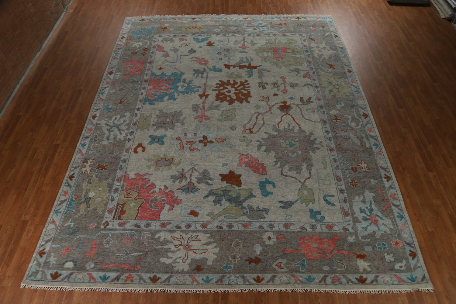 Handmade Floral Oushak Indian Large Rug 12x15