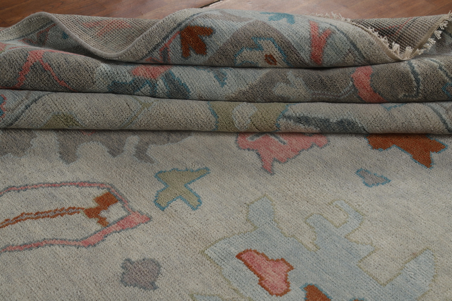 Handmade Floral Oushak Indian Large Rug 12x15