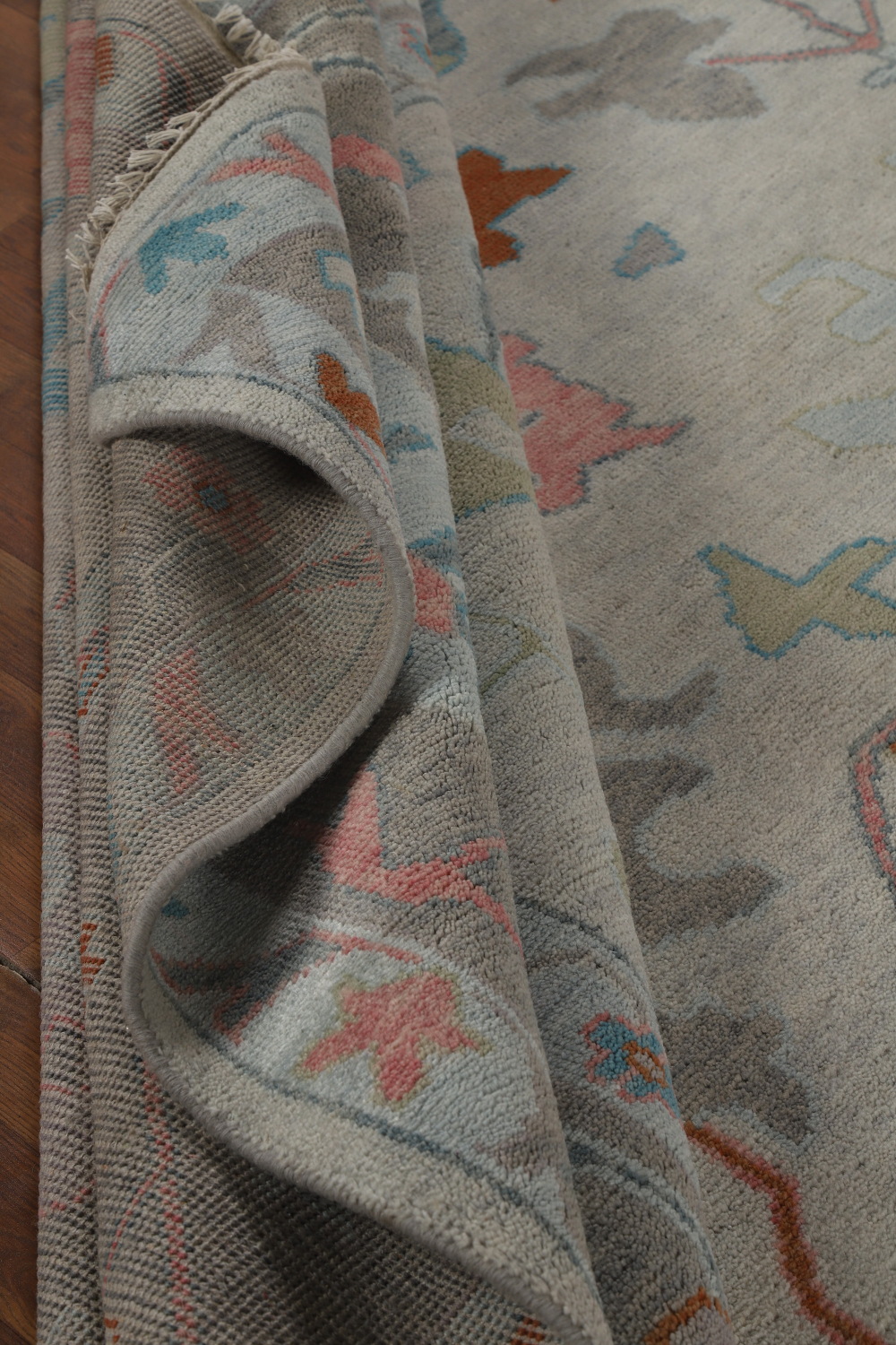Handmade Floral Oushak Indian Large Rug 12x15