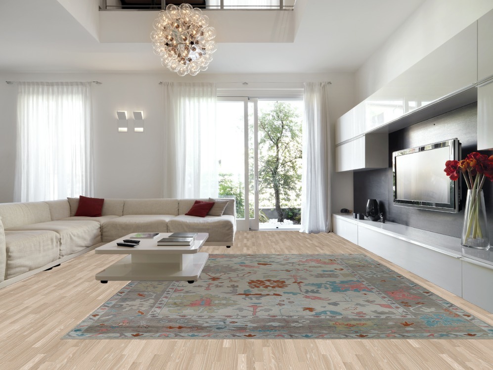 Handmade Floral Oushak Indian Large Rug 12x15