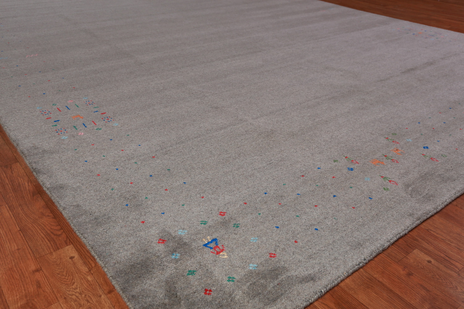 Gray Wool Tribal Gabbeh Indian Area Rug 9x12