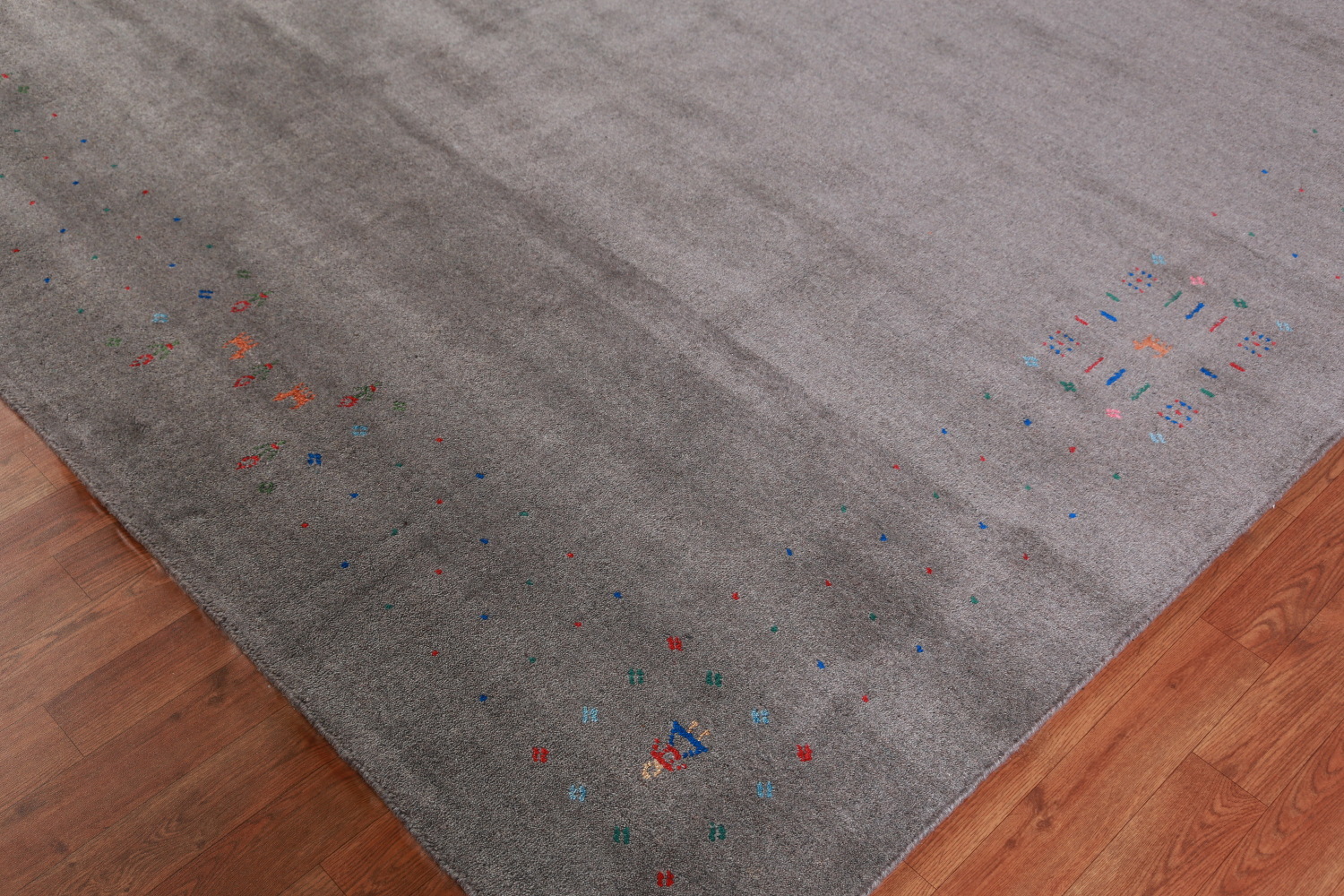 Gray Wool Tribal Gabbeh Indian Area Rug 9x12