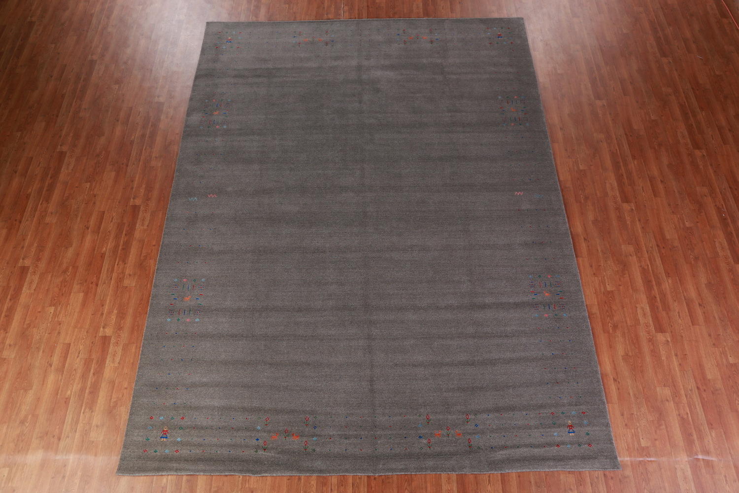 Gray Wool Tribal Gabbeh Indian Area Rug 9x12