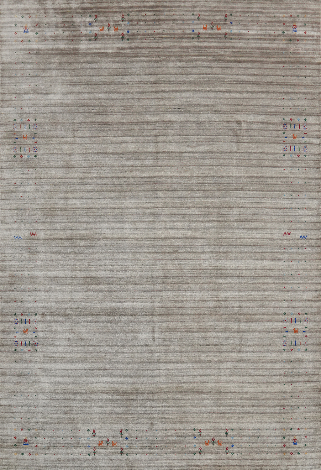 Striped Wool Gabbeh Indian Area Rug 9x12