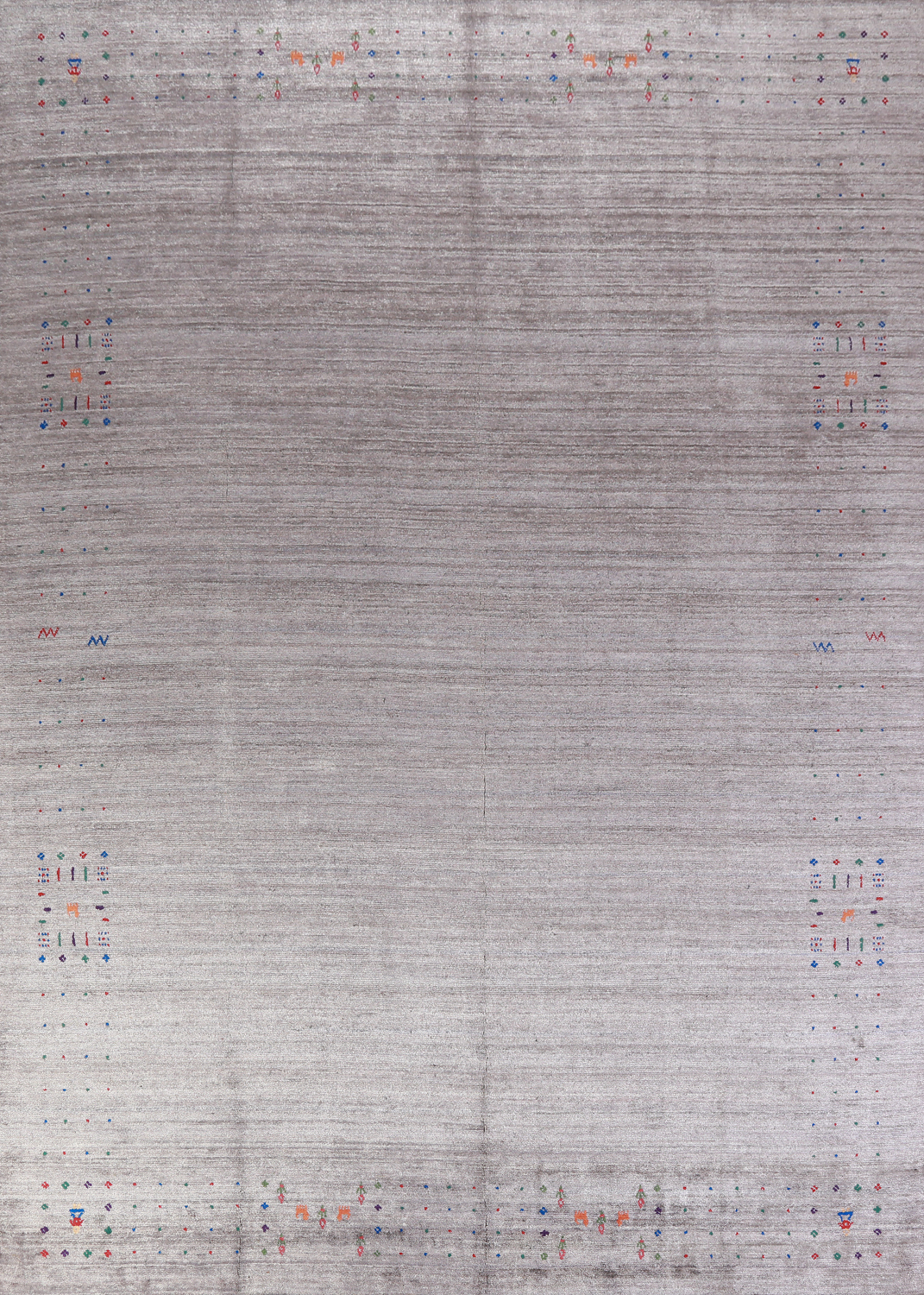 Gray Wool Gabbeh Indian Area Rug 9x12