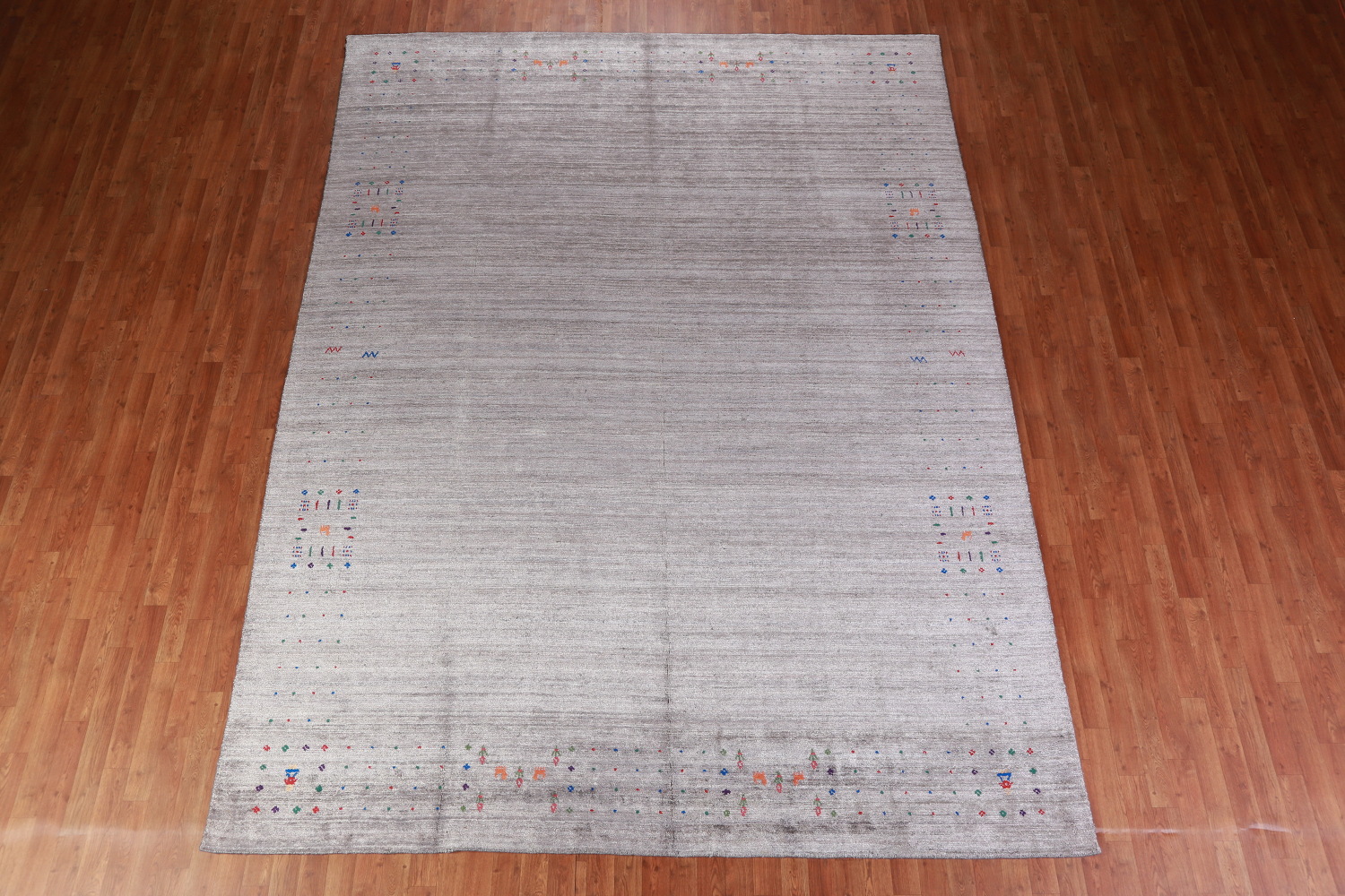 Gray Wool Gabbeh Indian Area Rug 9x12