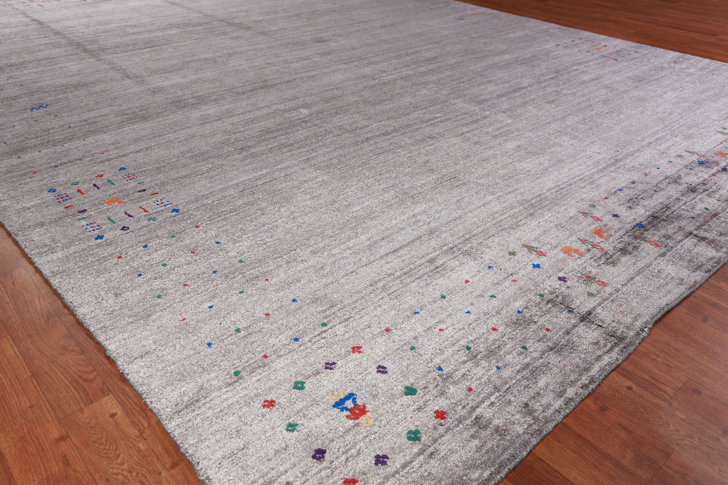 Gray Wool Gabbeh Indian Area Rug 9x12