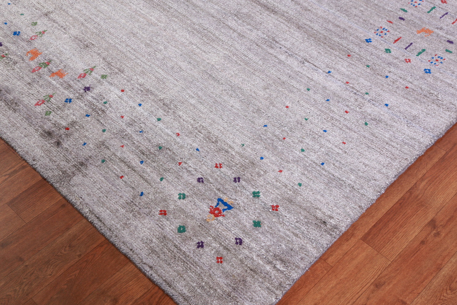 Gray Wool Gabbeh Indian Area Rug 9x12
