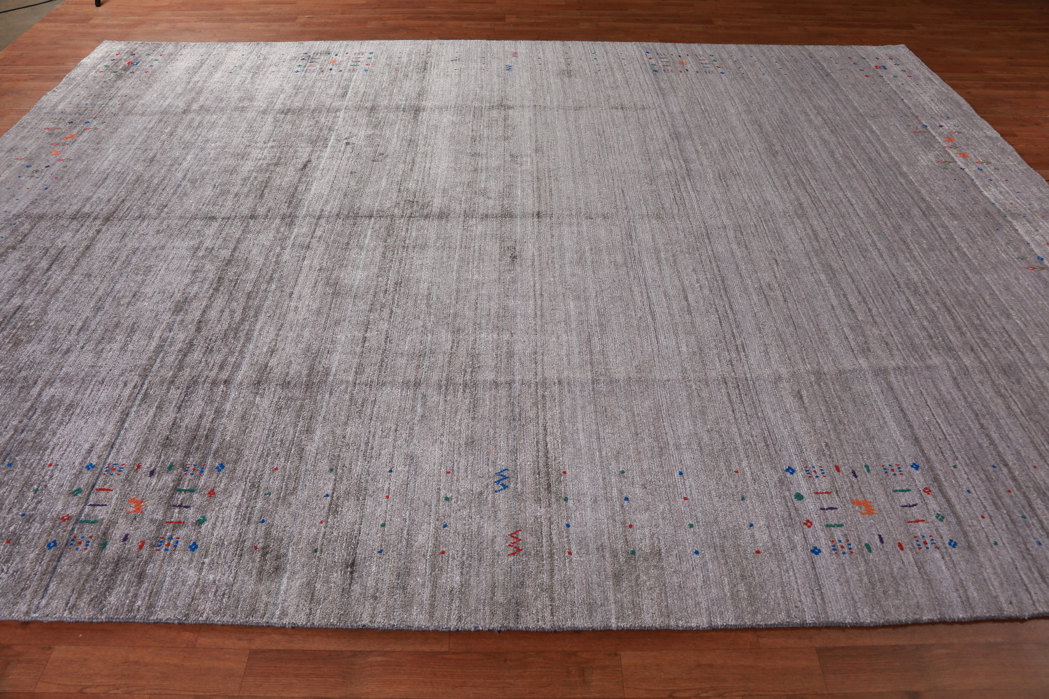 Gray Wool Gabbeh Indian Area Rug 9x12