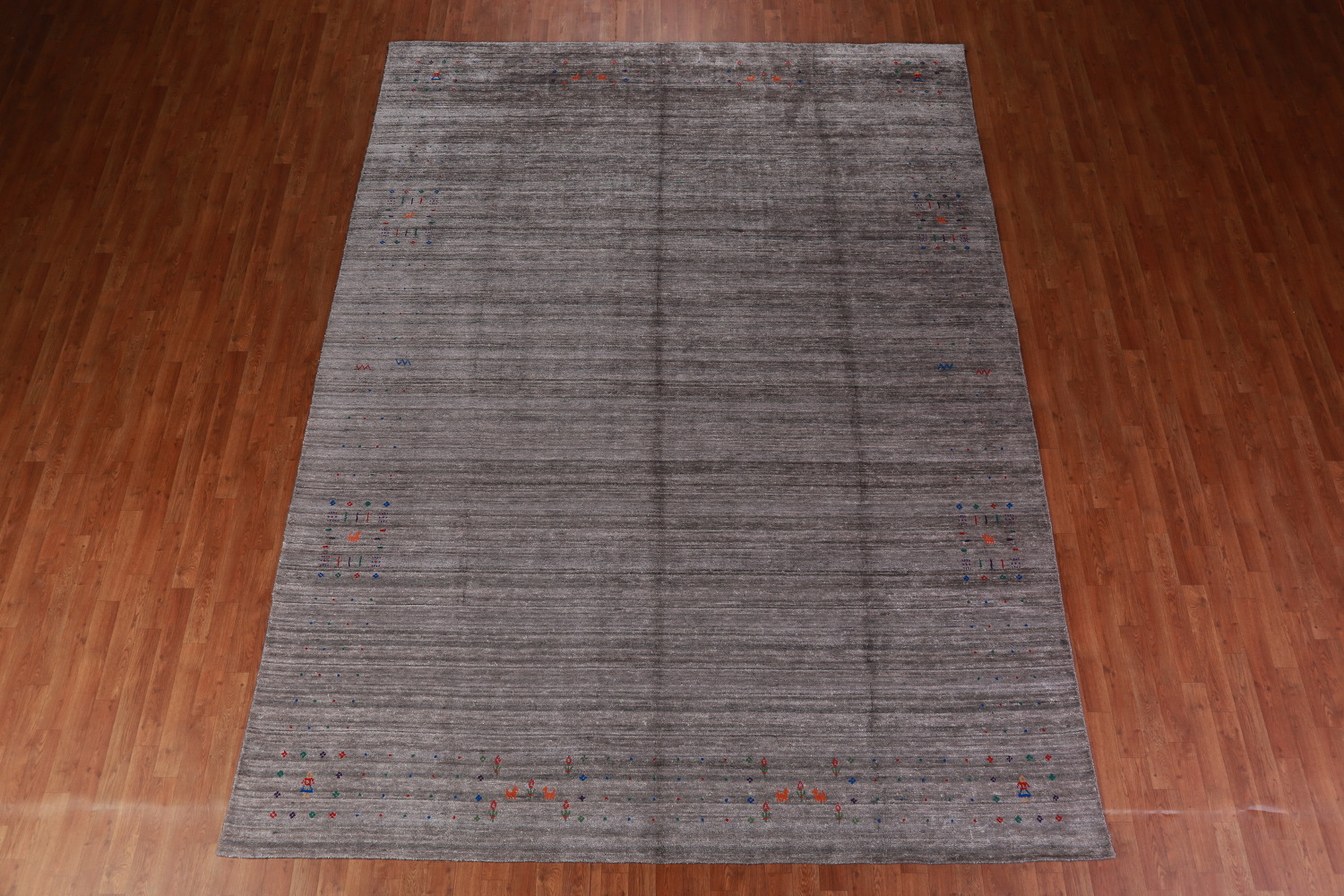 Gray Wool Gabbeh Indian Area Rug 9x12