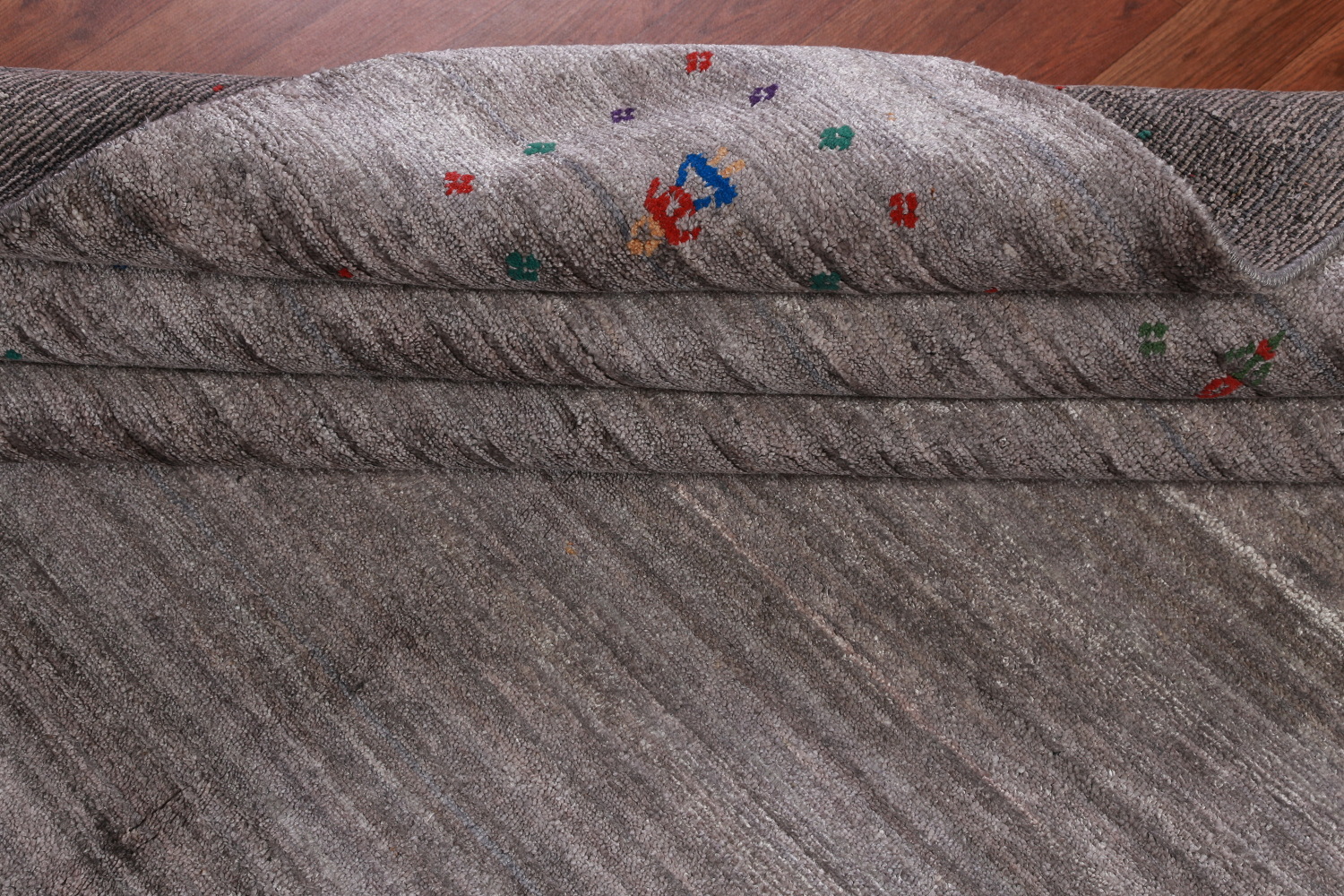 Gray Wool Gabbeh Indian Area Rug 9x12