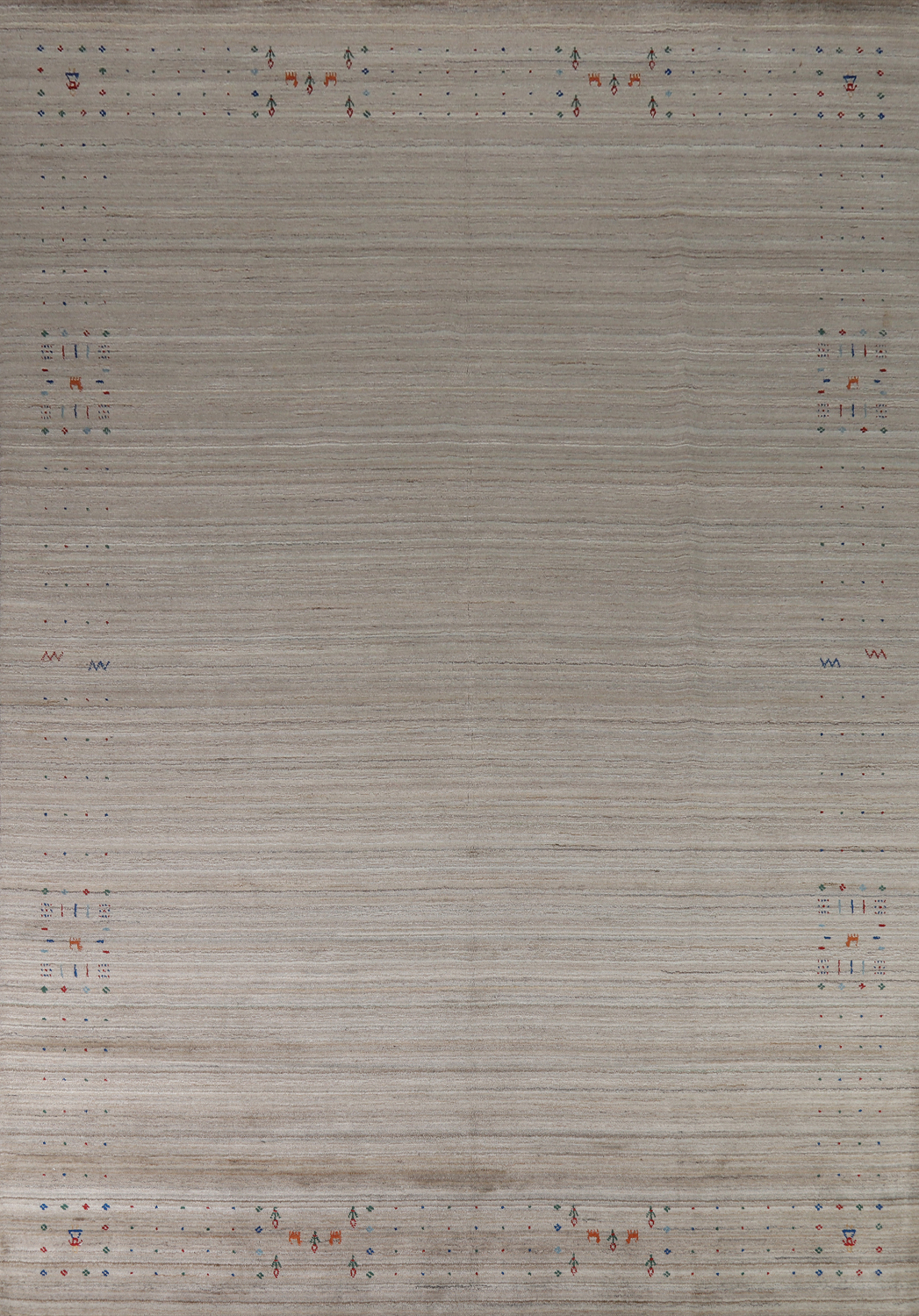 Striped Wool Gabbeh Indian Area Rug 9x12