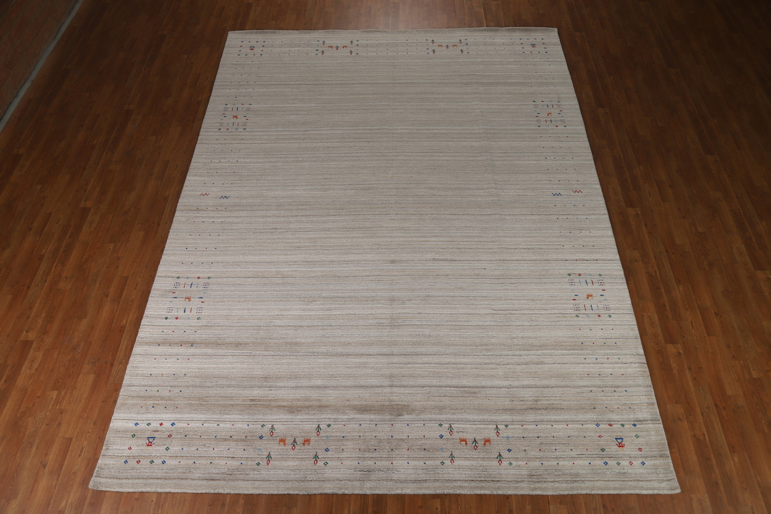 Striped Wool Gabbeh Indian Area Rug 9x12