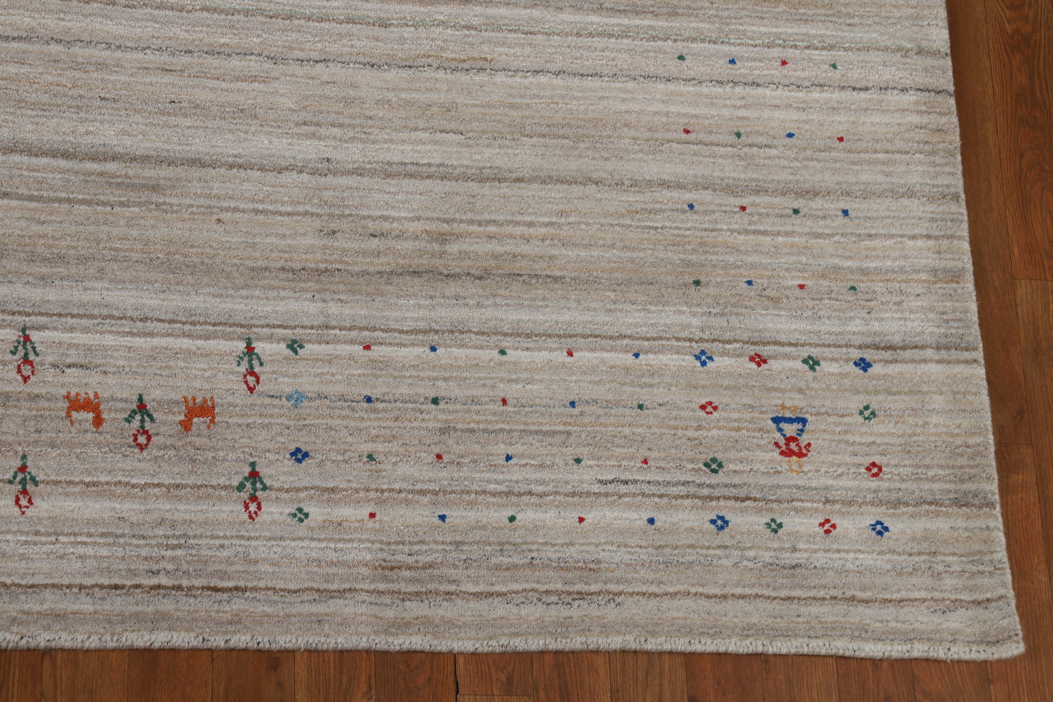 Striped Wool Gabbeh Indian Area Rug 9x12