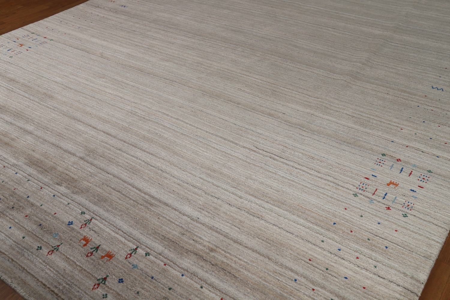 Striped Wool Gabbeh Indian Area Rug 9x12