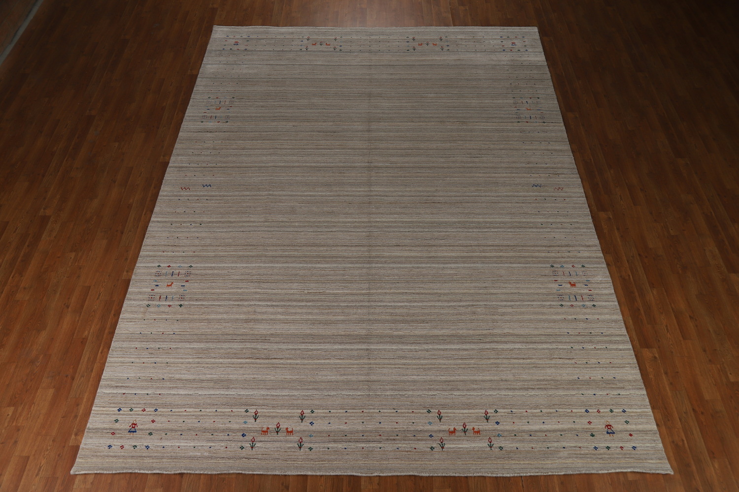 Striped Wool Gabbeh Indian Area Rug 9x12
