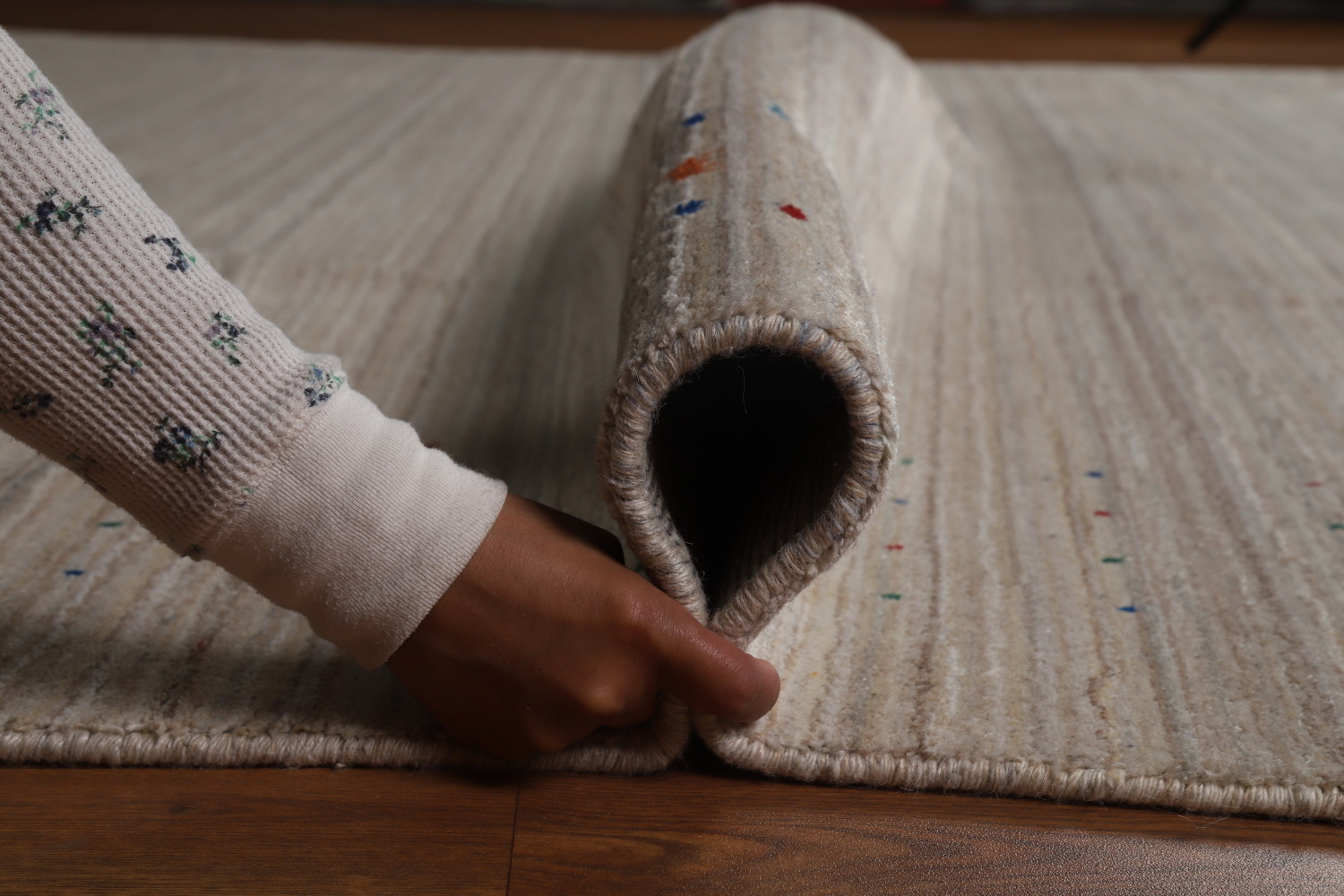 Striped Wool Gabbeh Indian Area Rug 9x12
