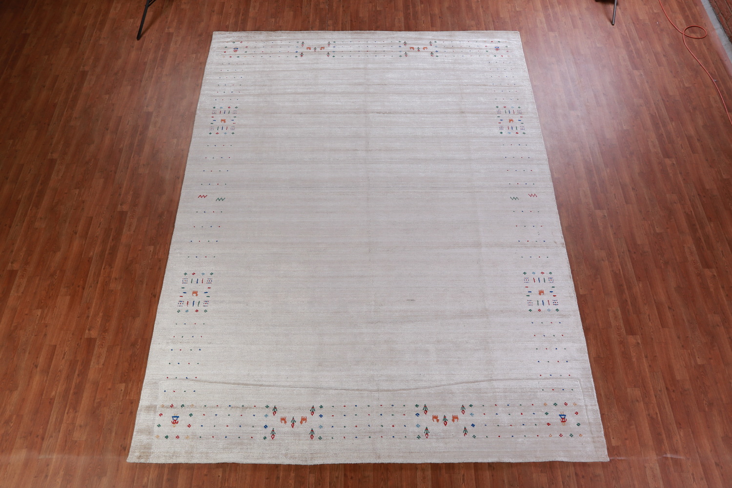 Silver Gray Silk Gabbeh Oriental Area Rug 9x12