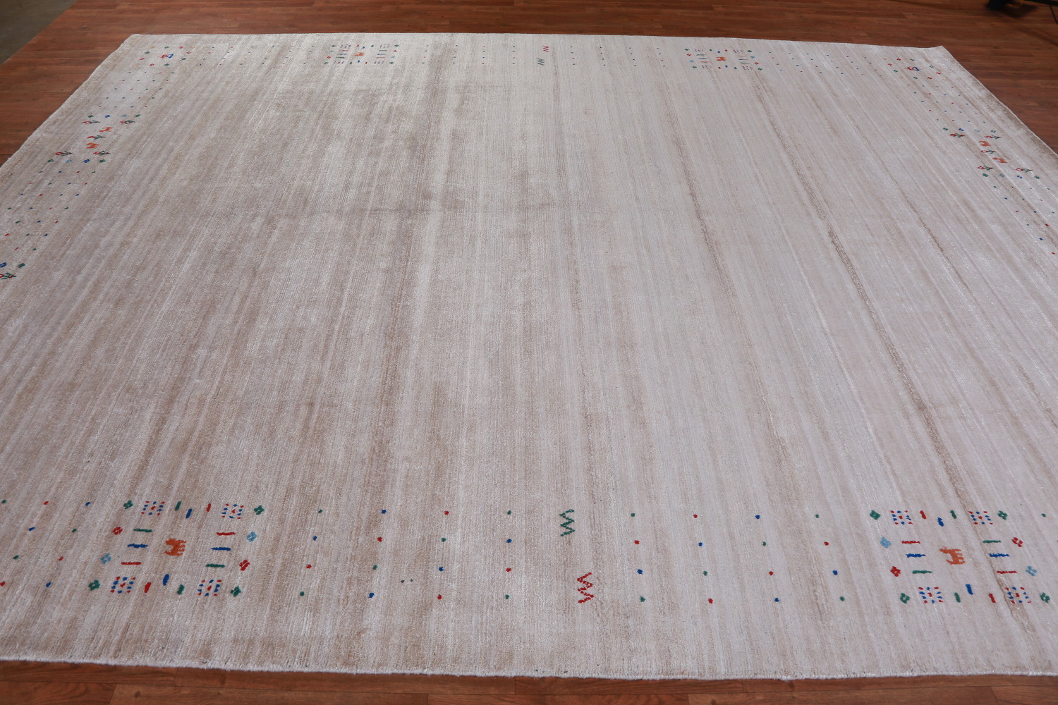 Silver Gray Silk Gabbeh Oriental Area Rug 9x12