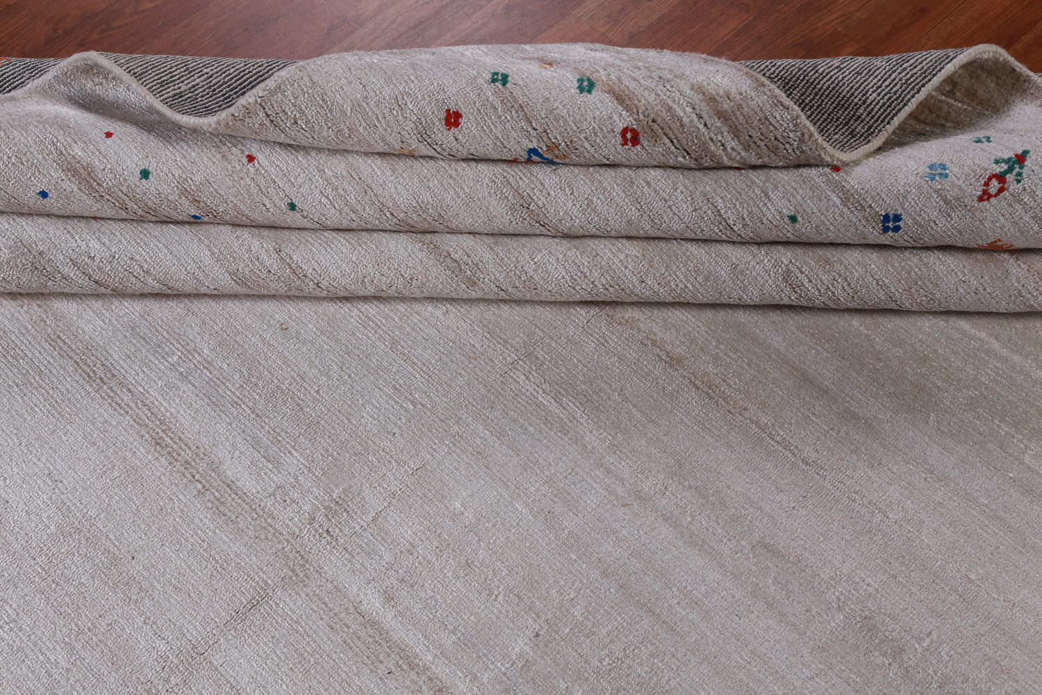 Silver Gray Silk Gabbeh Oriental Area Rug 9x12