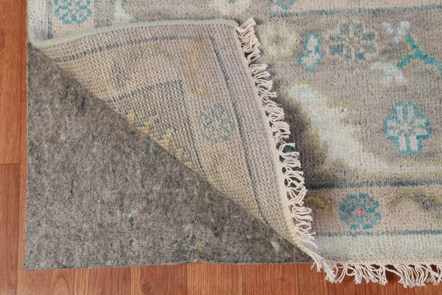 Gray Floral Oushak Indian Area Rug 8x10