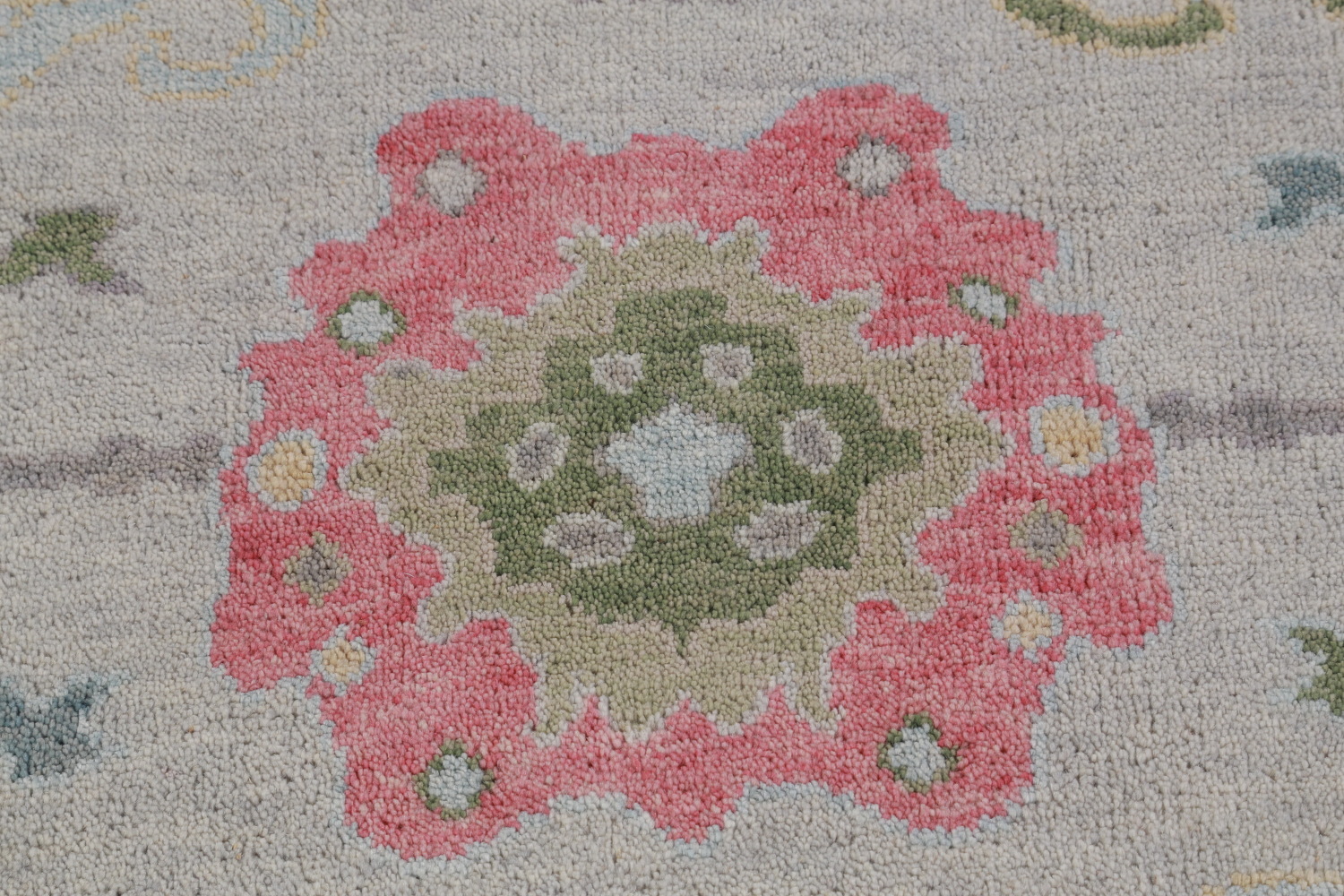 Gray Floral Oushak Indian Area Rug 8x10