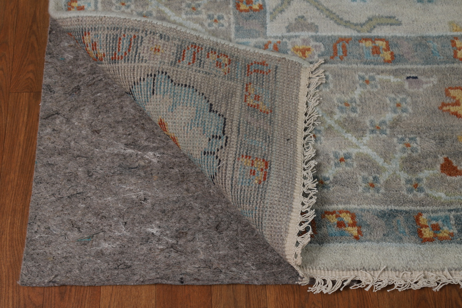 Handmade Gray Floral Oushak Indian Area Rug 8x10