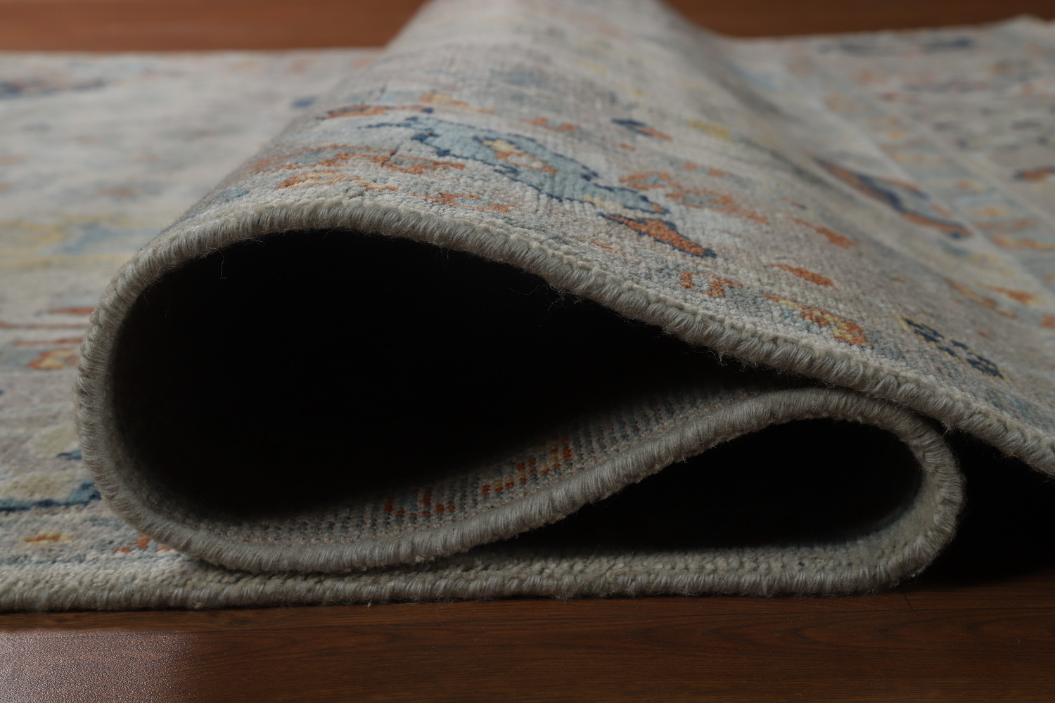 Handmade Gray Floral Oushak Indian Area Rug 8x10