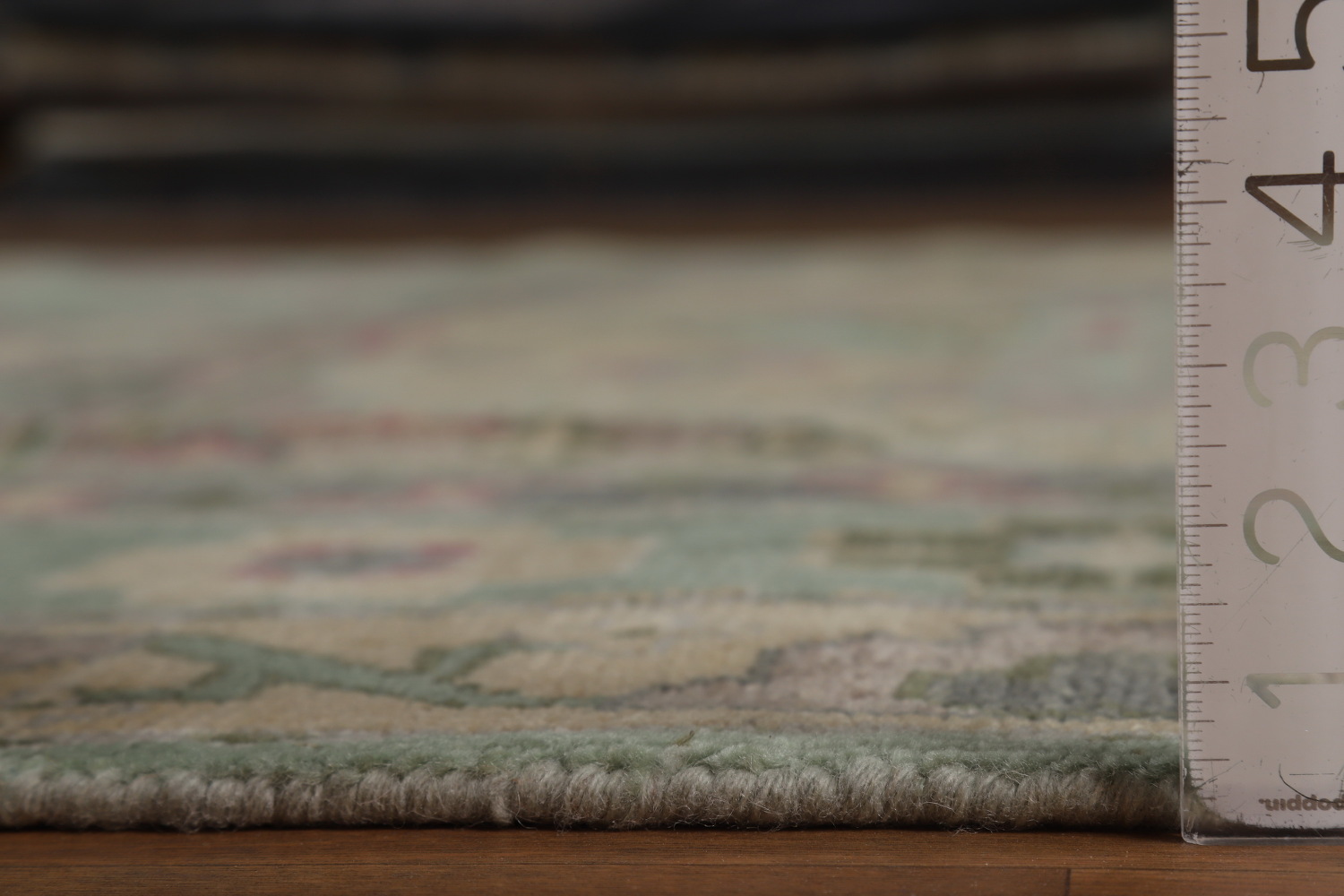 Green Geometric Oushak Indian Area Rug 7x10
