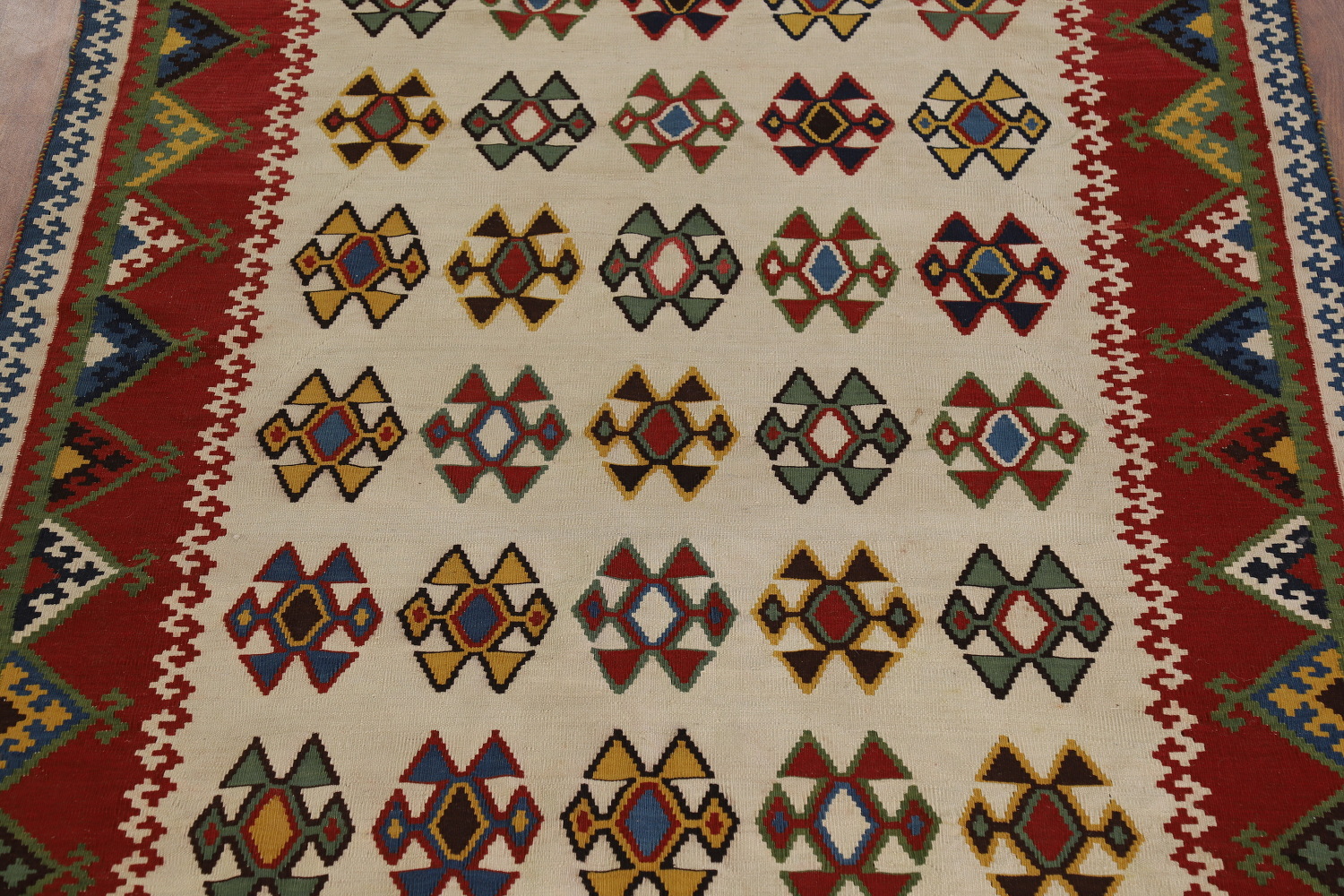 Flat Weave Wool Kilim Qashqai Persian Area Rug 5x8