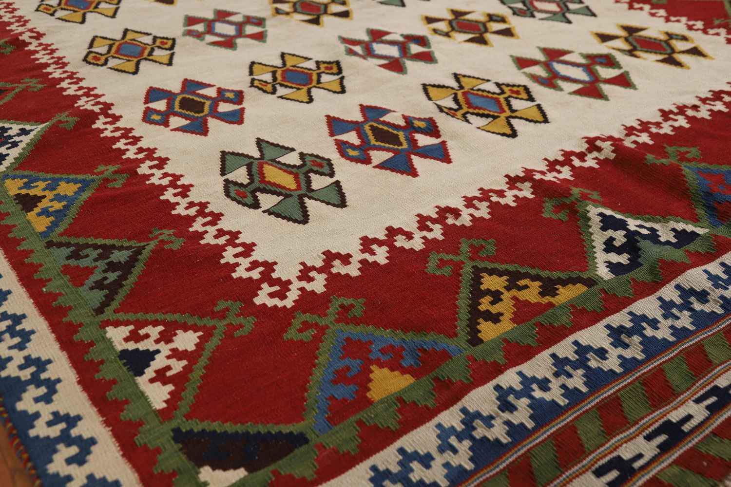 Flat Weave Wool Kilim Qashqai Persian Area Rug 5x8
