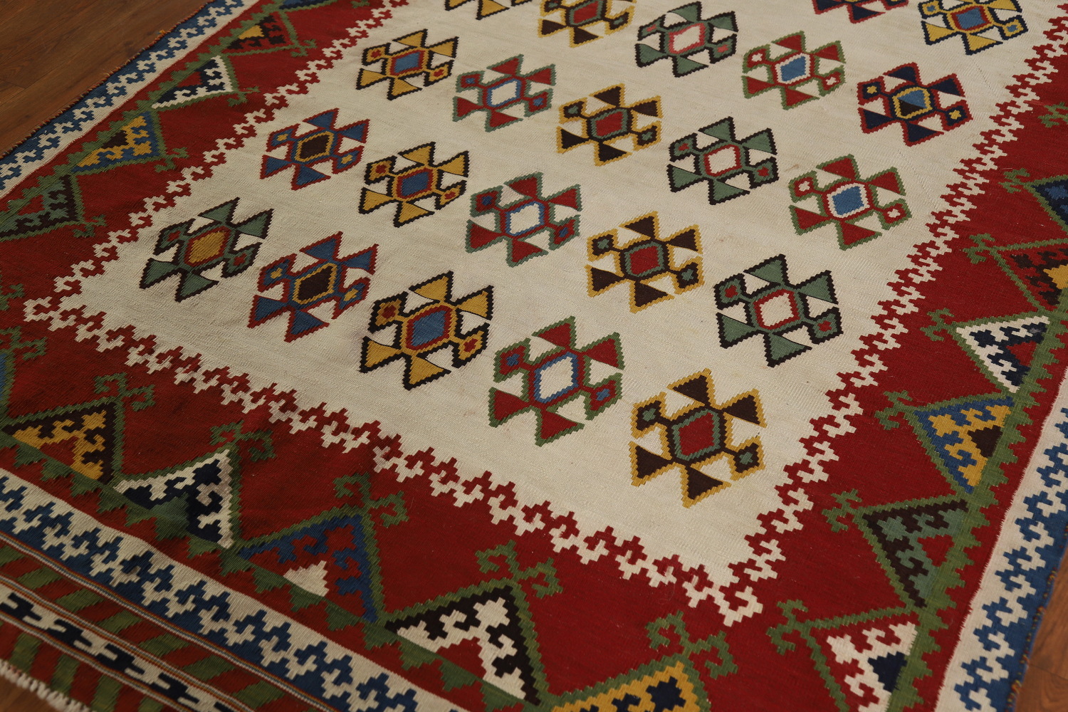 Flat Weave Wool Kilim Qashqai Persian Area Rug 5x8