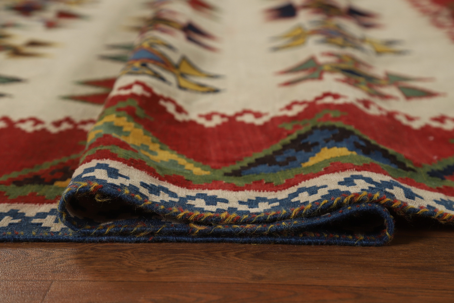Flat Weave Wool Kilim Qashqai Persian Area Rug 5x8
