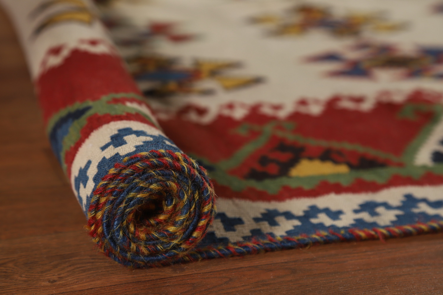 Flat Weave Wool Kilim Qashqai Persian Area Rug 5x8