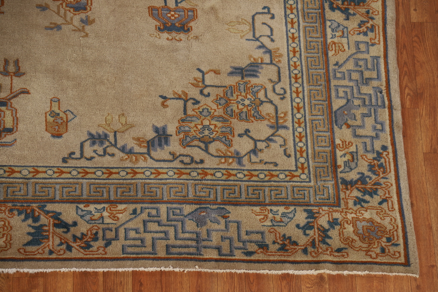 Antique Vegetable Dye Art Deco Chinese Accent Rug 9x11