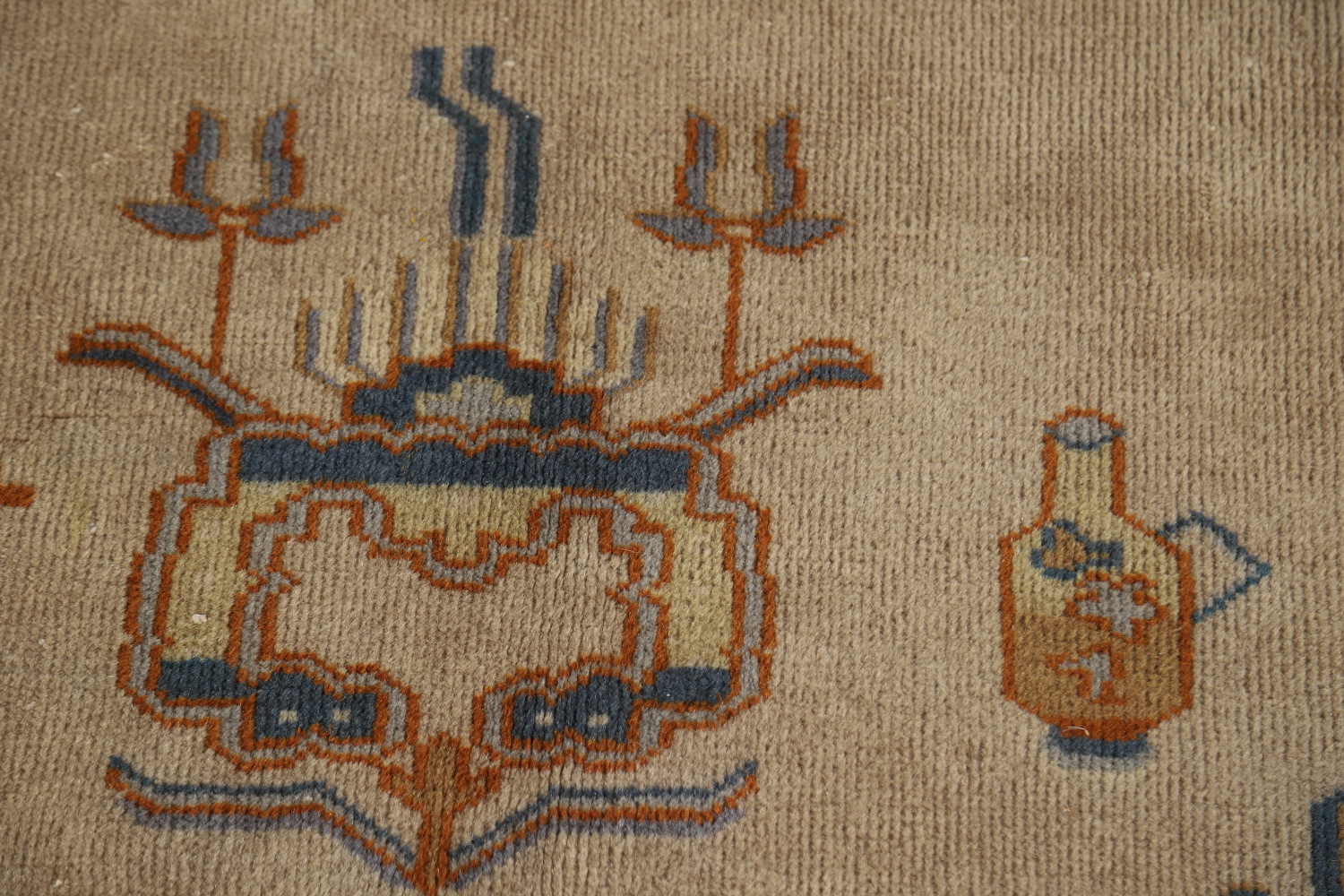 Antique Vegetable Dye Art Deco Chinese Accent Rug 9x11