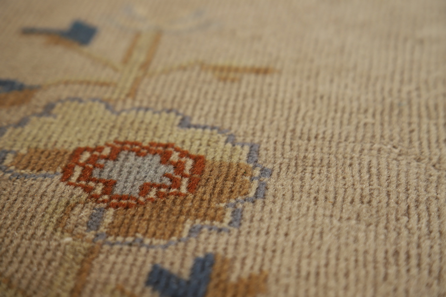 Antique Vegetable Dye Art Deco Chinese Accent Rug 9x11
