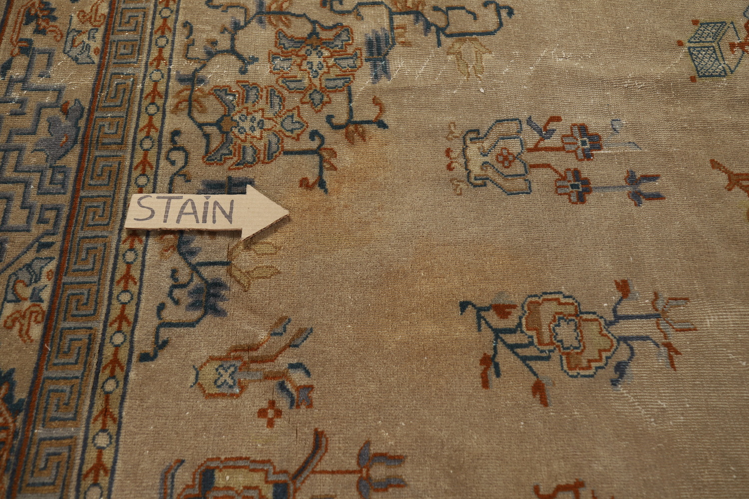 Antique Vegetable Dye Art Deco Chinese Accent Rug 9x11