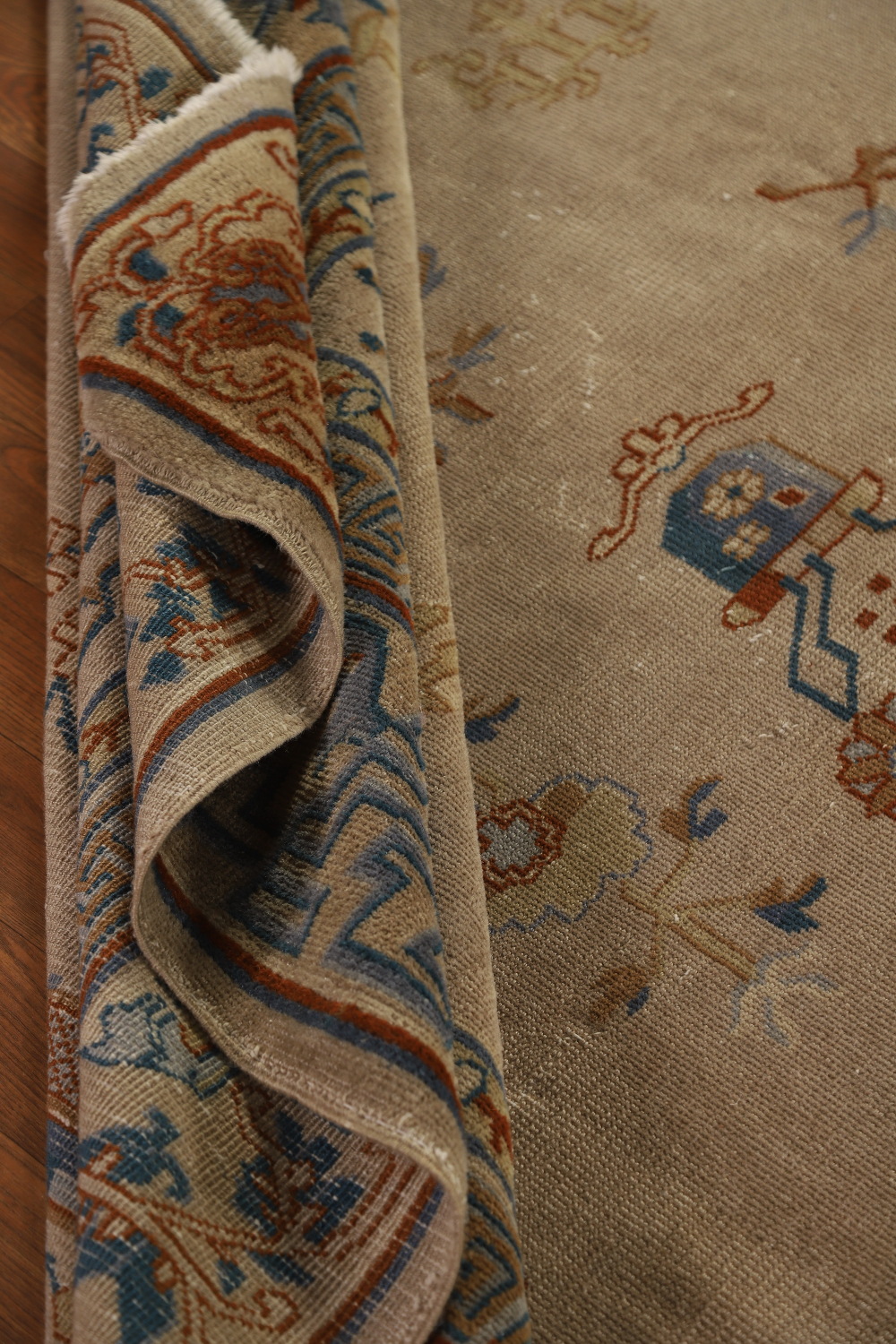 Antique Vegetable Dye Art Deco Chinese Accent Rug 9x11