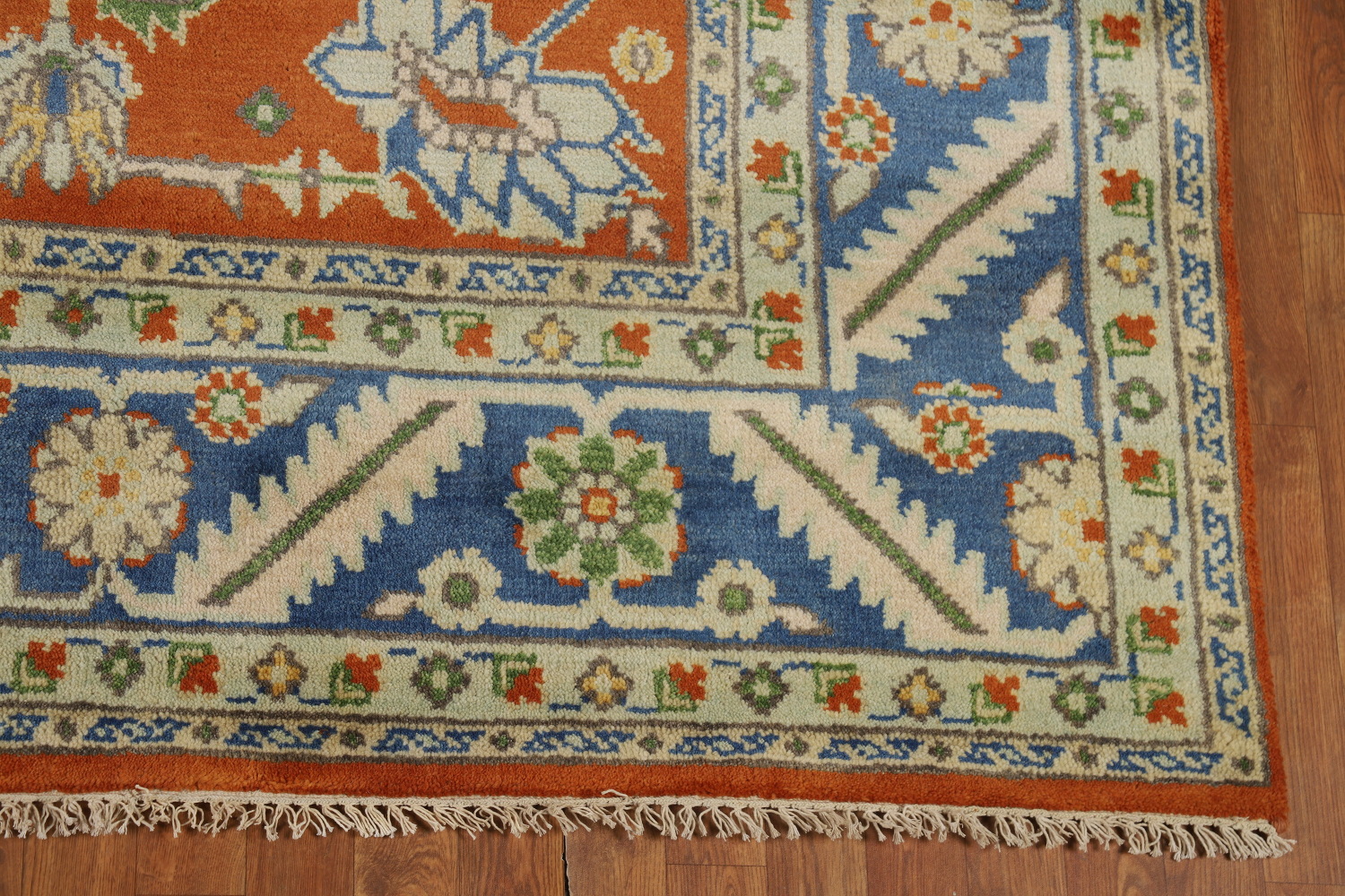 Orange Wool Floral Oushak Oriental Area Rug 9x12